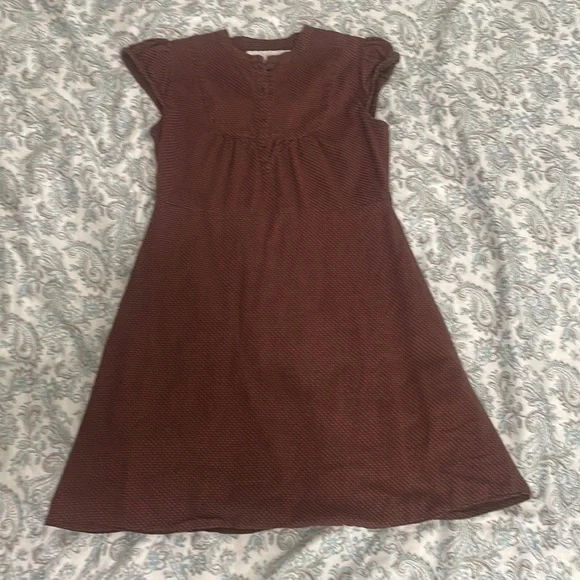 gap brown polka dot dress Women's Seamed Drop-Waist Maxi Dress by Gap Brown & White Polka Dot Size XXL